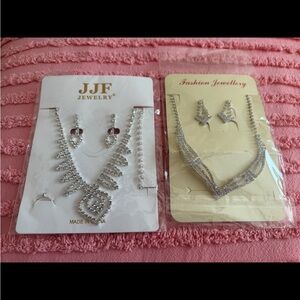 New costume jewelry necklace and earrings. Both sets for $6